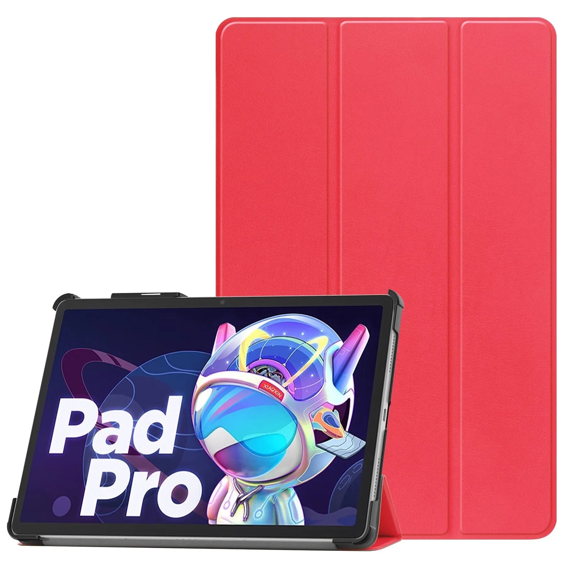 Lenovo Tab P12 tablet protective case in apricot colour with a three-fold stand opened