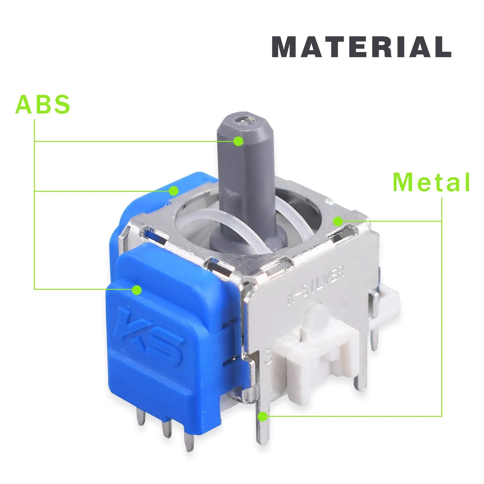 Hall effect replacement joystick component for PS5 PS4 XBOX and Switch Pro controllers.