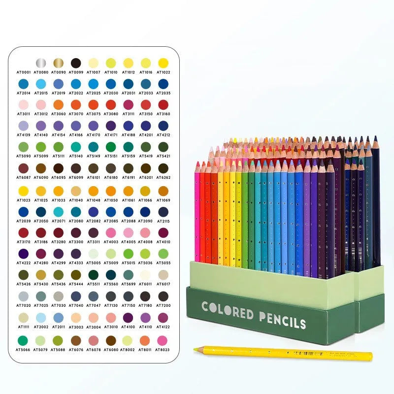 Boxed set of 72 or 126 soft core colour pencils with basswood barrels for art students.