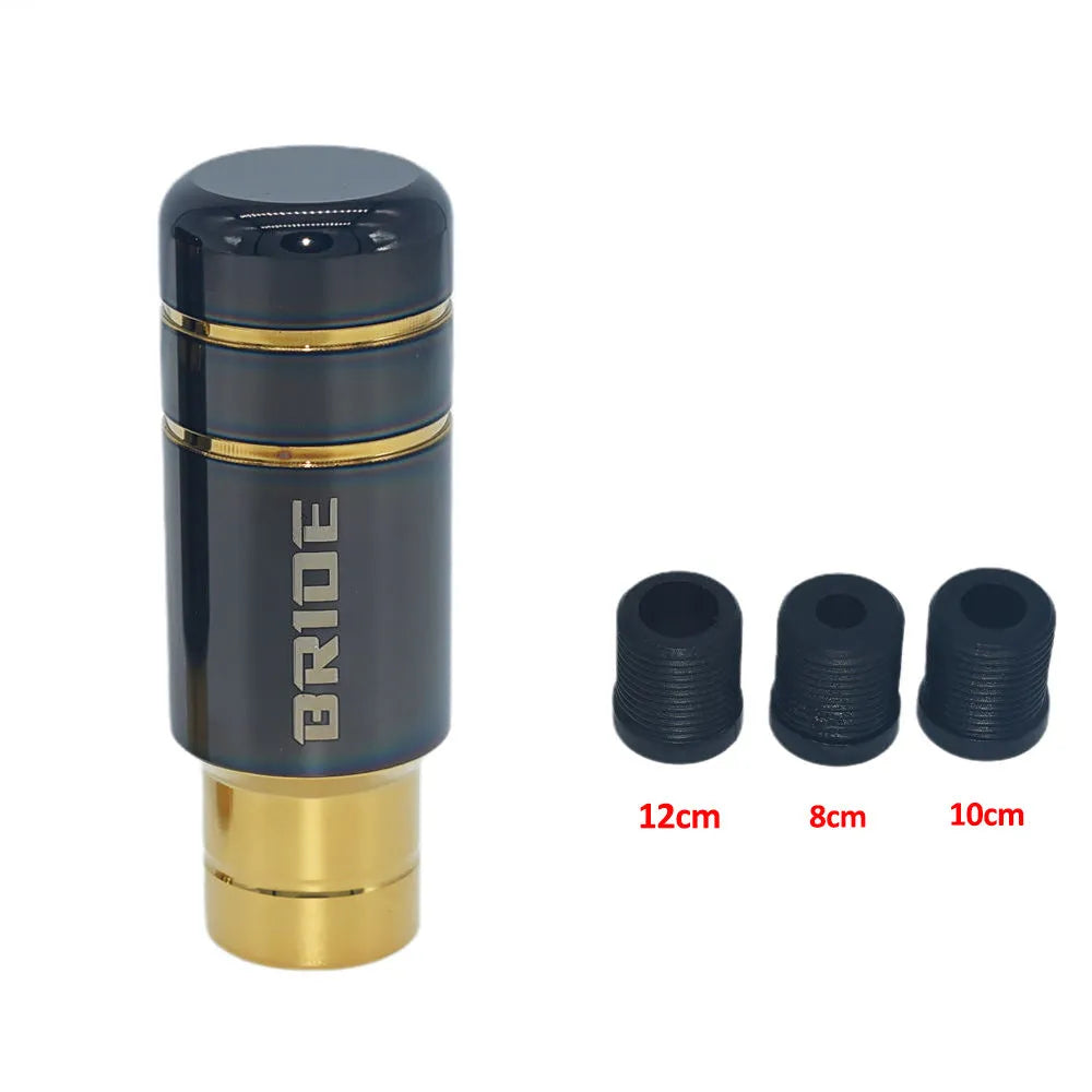 Roasted blue stainless steel gear shift head with three rubber installation sleeves