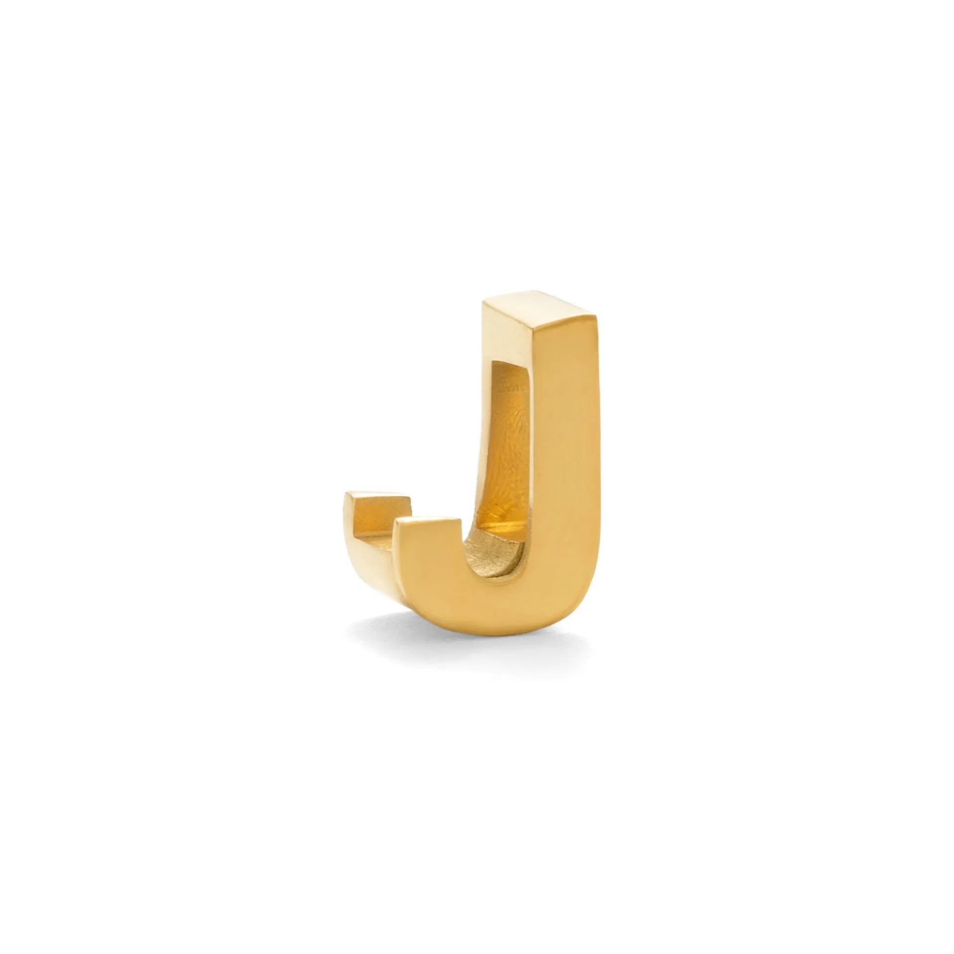 Titanium steel personalised necklace showing letter pendant on 40.5cm chain with electroplated gold finish