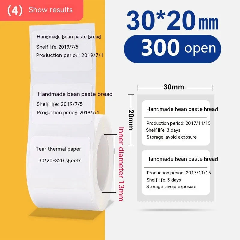 Roll of 40x40mm bright white thermal synthetic paper labels for retail pricing