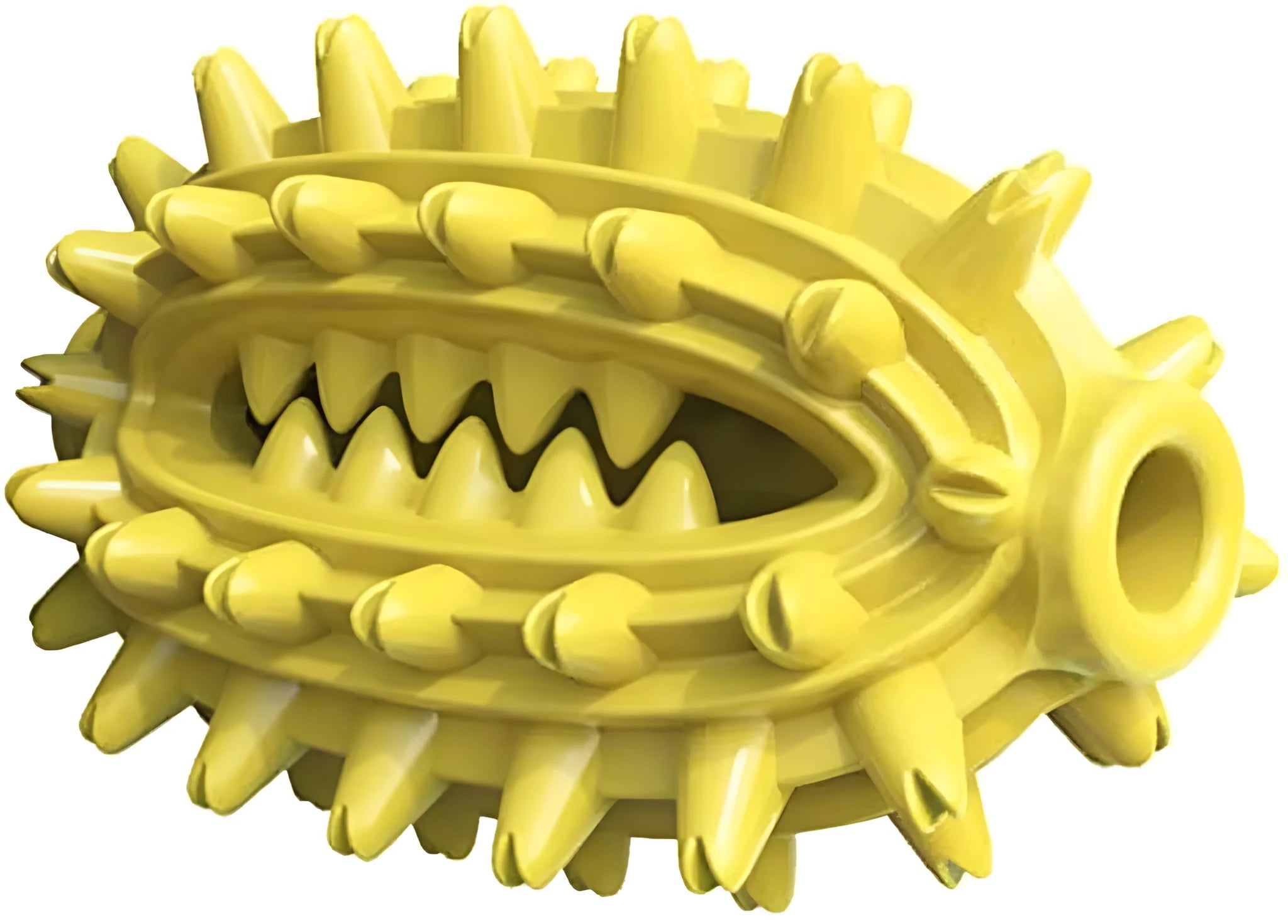 Green cactus-shaped dog dental chew toy with textured bumps for teeth cleaning