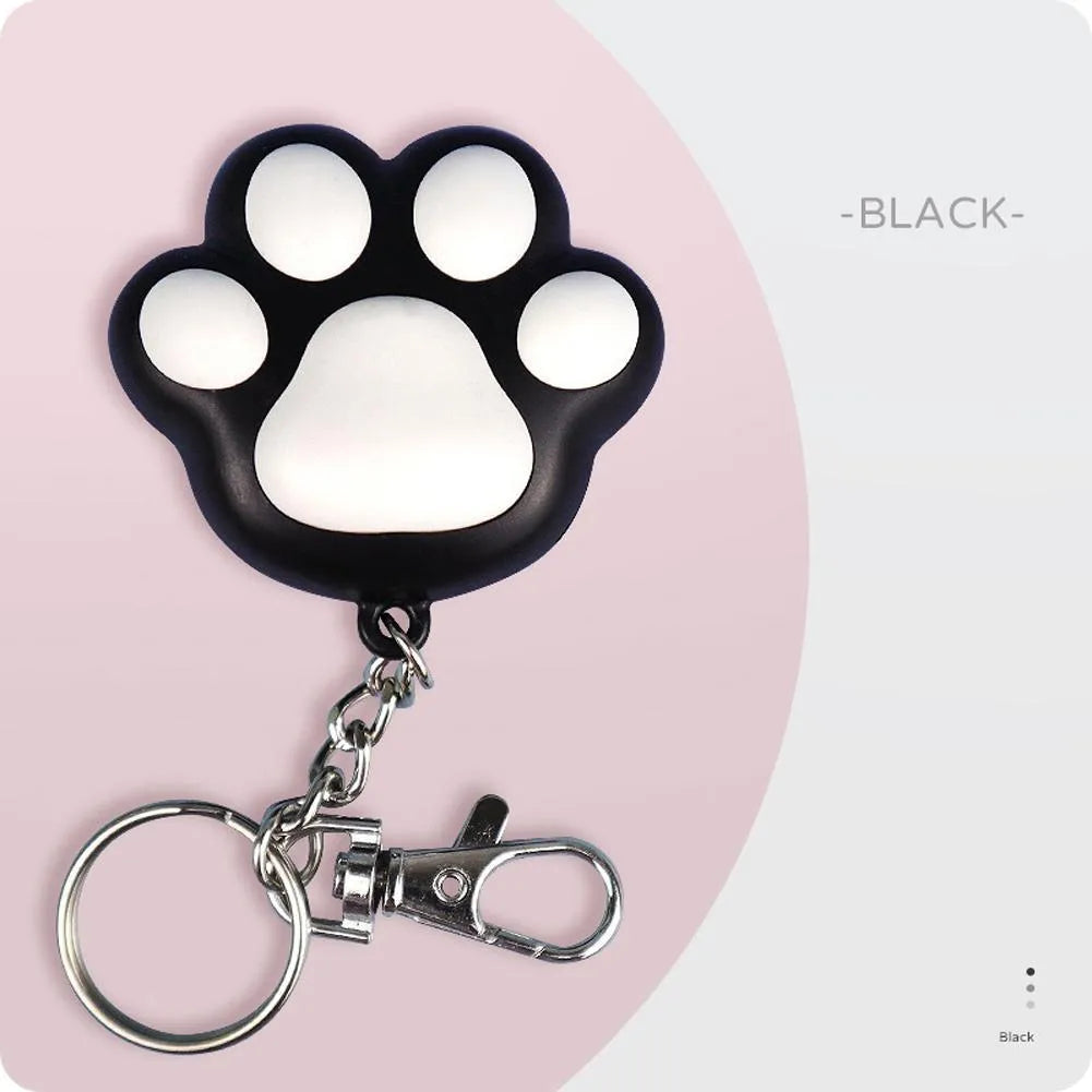 Pink and black USB-charged infrared cat teaser toy with key chain attachment