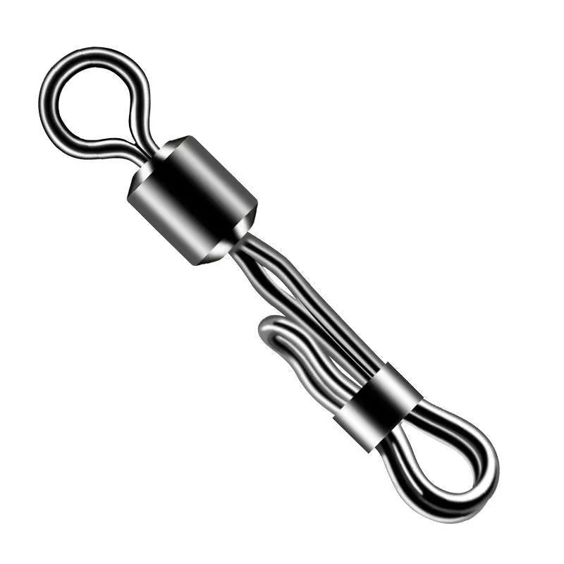 Brass quick change barrel swivel fishing tackle with 8-word ring and corrosion-resistant finish