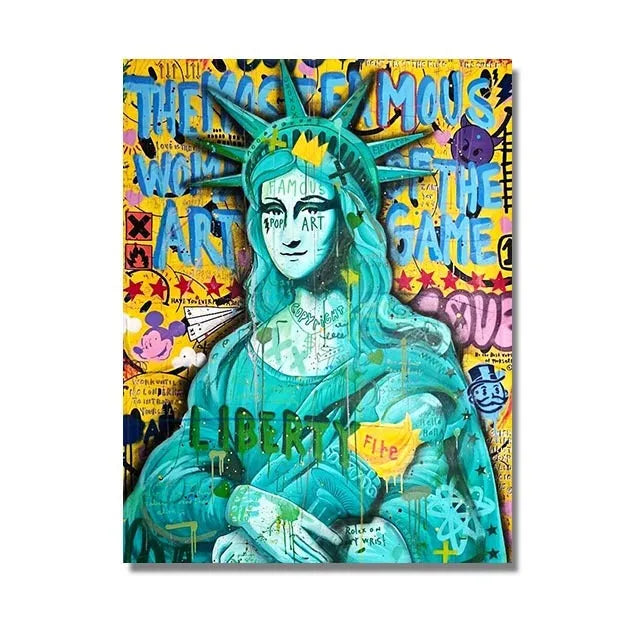 Graffiti abstract oil painting street poster on canvas, spray paint finish, unframed, multiple sizes from 20x25cm to 80x120cm