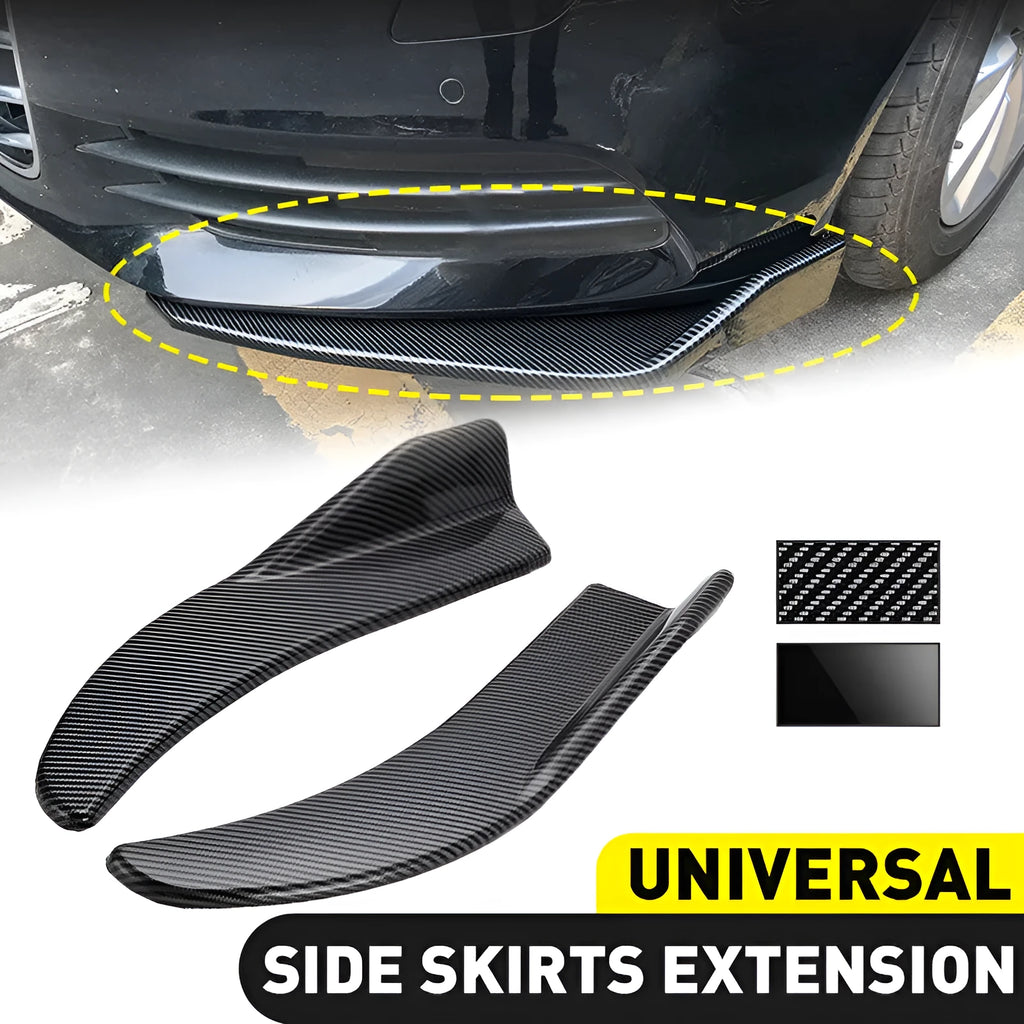 Front and rear carbon fibre deflector lip spoiler for General Motors cars, 440mm wide