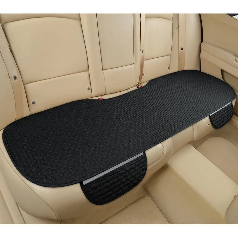 Linen car cushion set in plaid pattern with business style hemming design