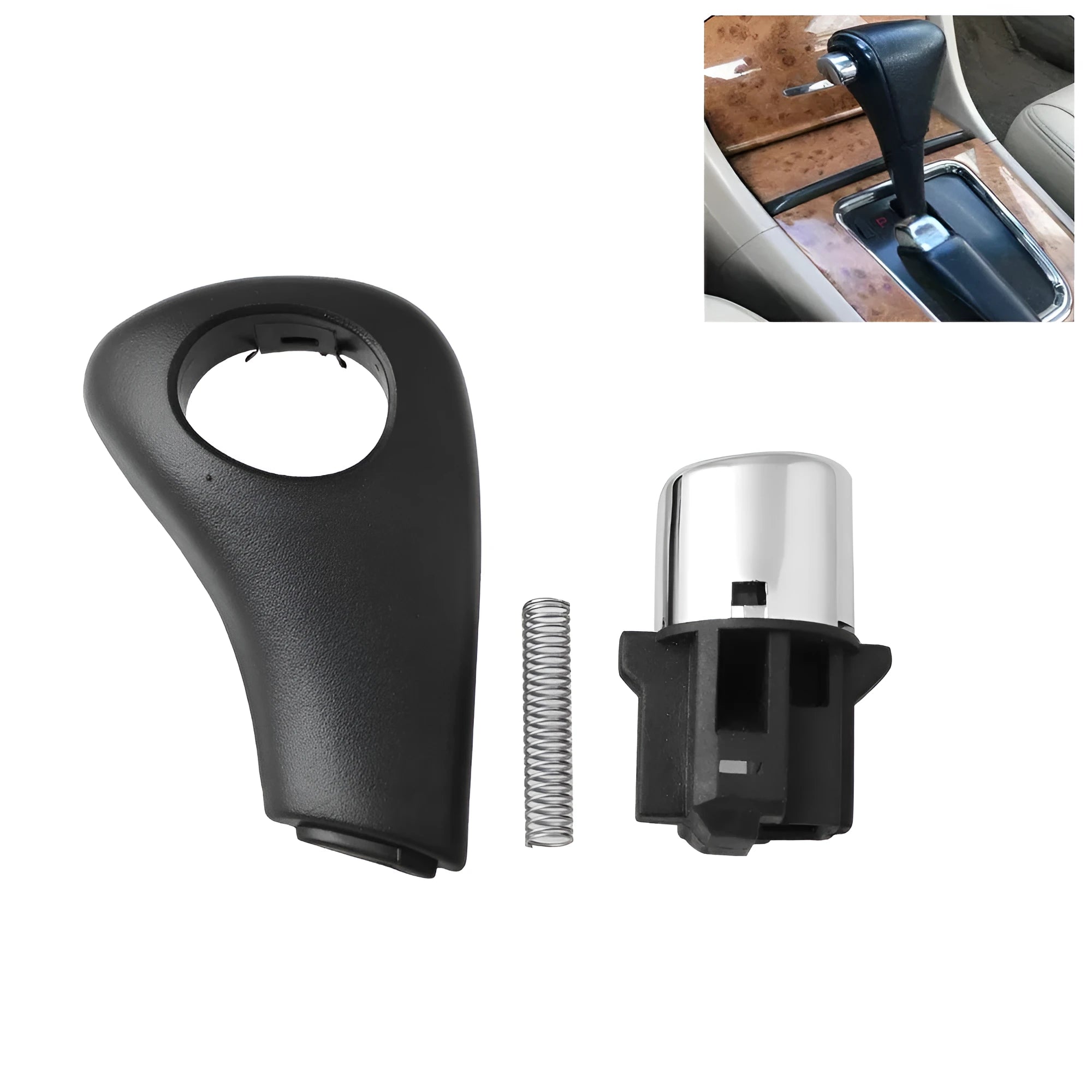 Black ABS plastic gear shift button replacement kit for 2003-2005 Honda Accord