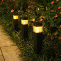 Solar-powered lawn ground lamp with cuboid design for outdoor garden lighting