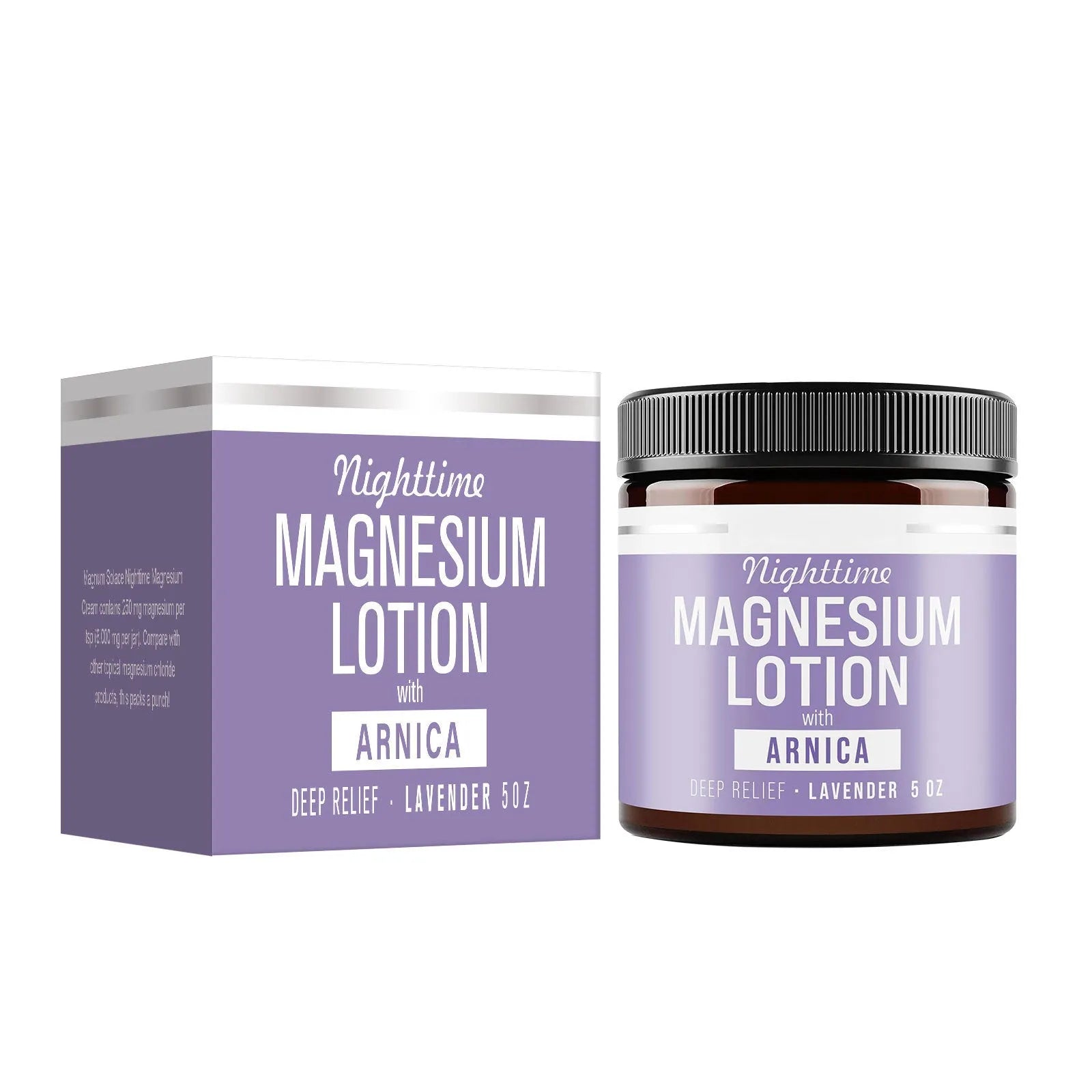150ml jar of Magnesium Body Butter Cream with shea butter and grape seed oil for skin.