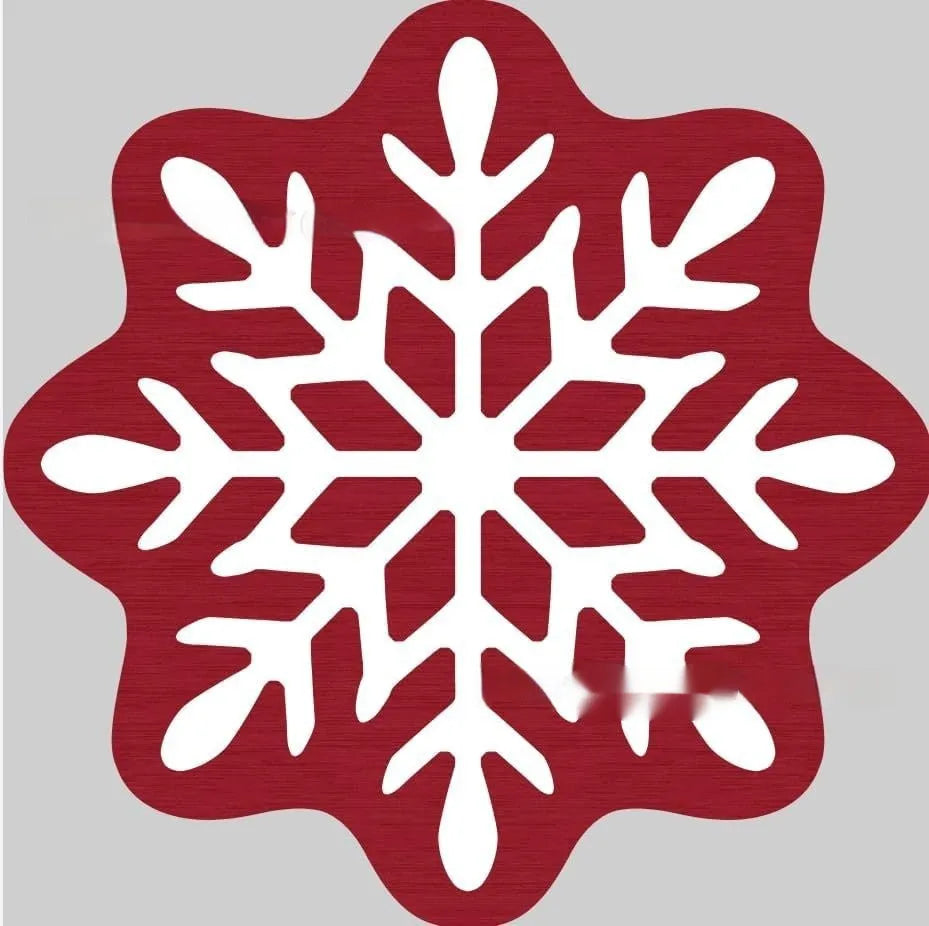 Christmas round polyester carpet with printed festive design in cashmere-like material