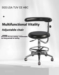Black leather dental hospital chair with lift mechanism for clinic surgery rooms
