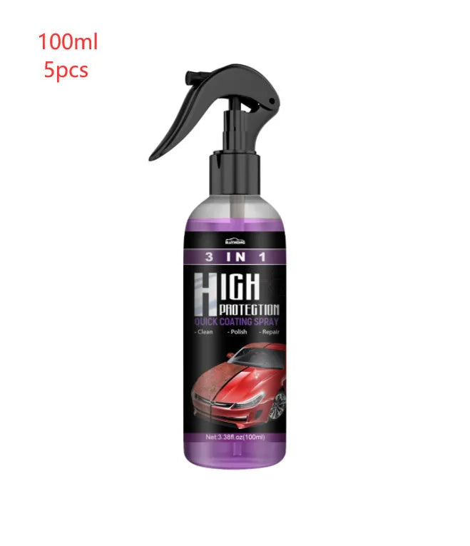 3 In 1 High Protection Fast Car Paint Spray Coating Agent in a PE bottle, 30ml and 100ml sizes