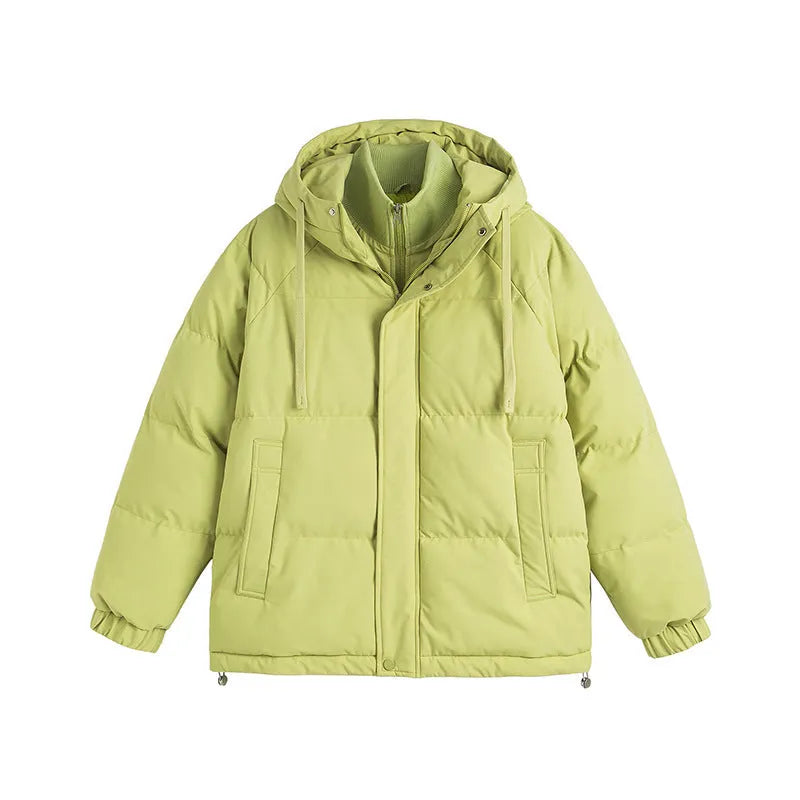 Loose fit two-piece cotton padded coat with side seam pockets in multiple colour options