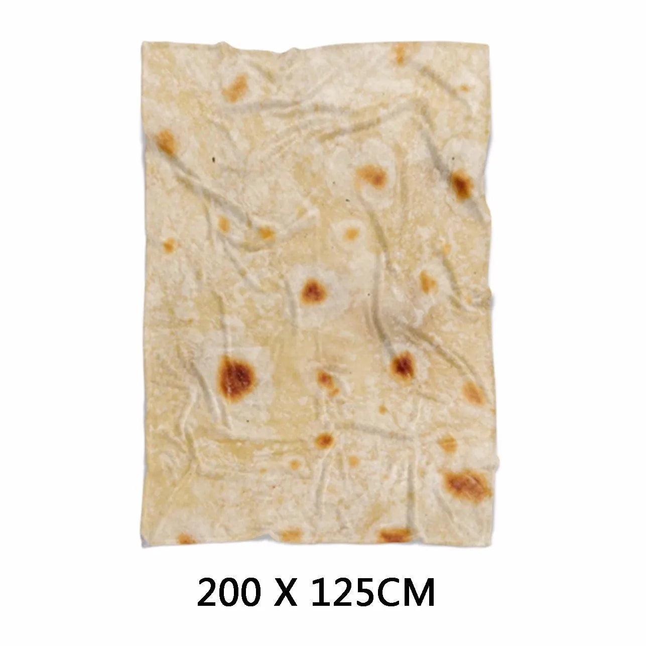 Round coral fleece flannel blanket rolled in a burrito style, showing soft texture and printed design.