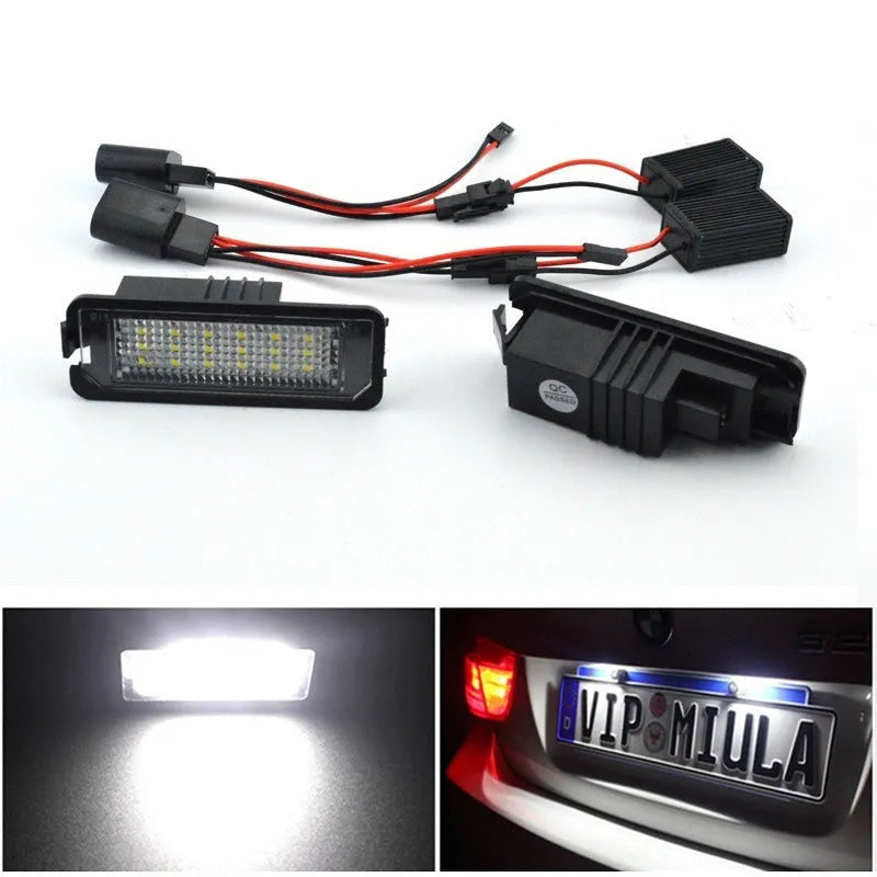 Volkswagen LED license plate light unit for Golf Polo Phaeton models with SMD LEDs