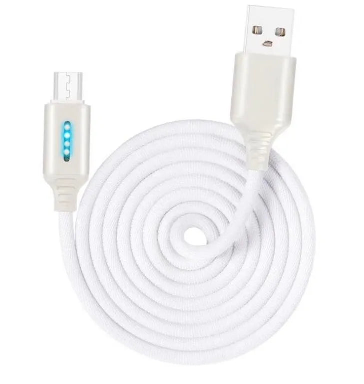 Fabric weave USB fast charging cable in black, 1 metre length for Android iPhone Type-C devices
