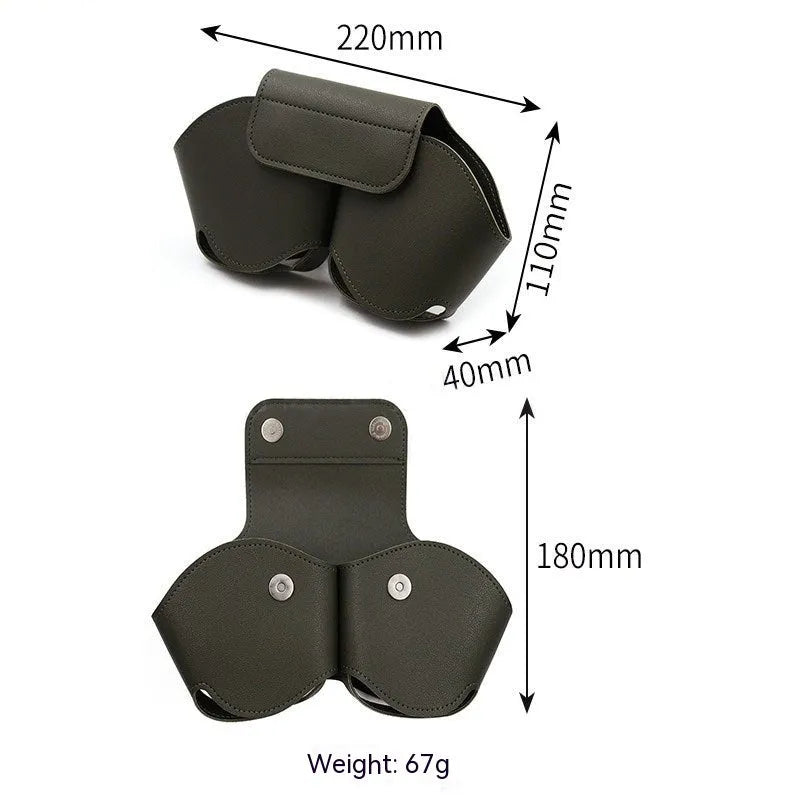 AirPods Max protective case in PU leather, shown in available black, red, white, green, and blue colours.