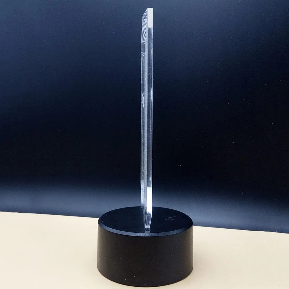 3D acrylic brain illusion LED lamp with colour changing modes and remote control on desk