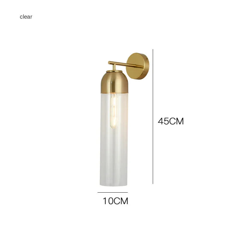Nordic postmodern creative glass wall lamp with modern minimalist design and 10x40cm dimensions