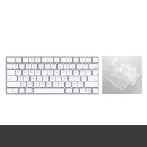 Apple white metal Bluetooth wireless keyboard with ultra-thin design and multimedia keys