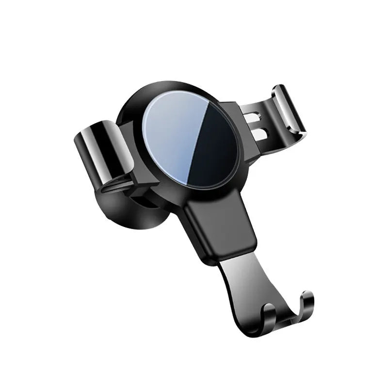 Black S4 ABS gravity mirror car air vent mobile phone bracket holding a smartphone