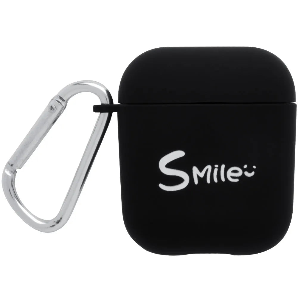 PC back cover for AirPods case with decorative designs including Flower and Smiley face options