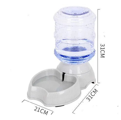 Automatic dog food machine 1.8L pet puzzle feeding device in apricot colour with drinking fountain style