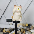 Brown cat-shaped solar lawn light for garden decoration and pathway illumination