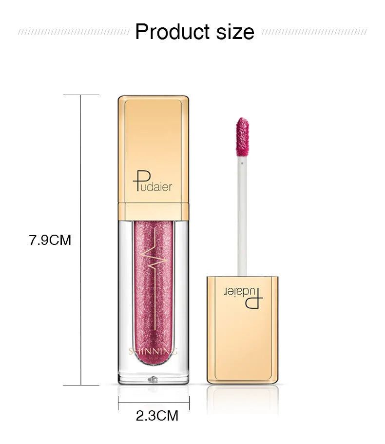 18-colour glitter eyeshadow palette with mother-of-pearl shades including Beige, Rose Gold, and Sapphire Blue