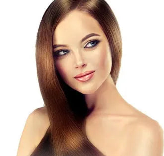 Plant aromatic hair colour cream tube showing soft luster finish in chestnut brown shade