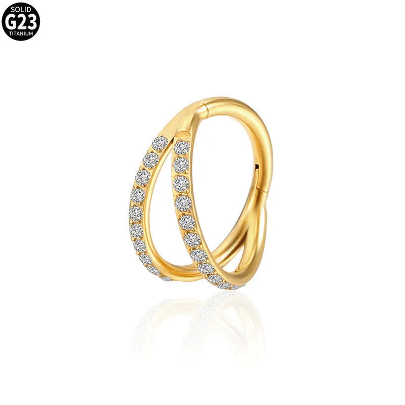 G23 titanium alloy nose ring earrings with diamond finish in multiple gauge and length sizes