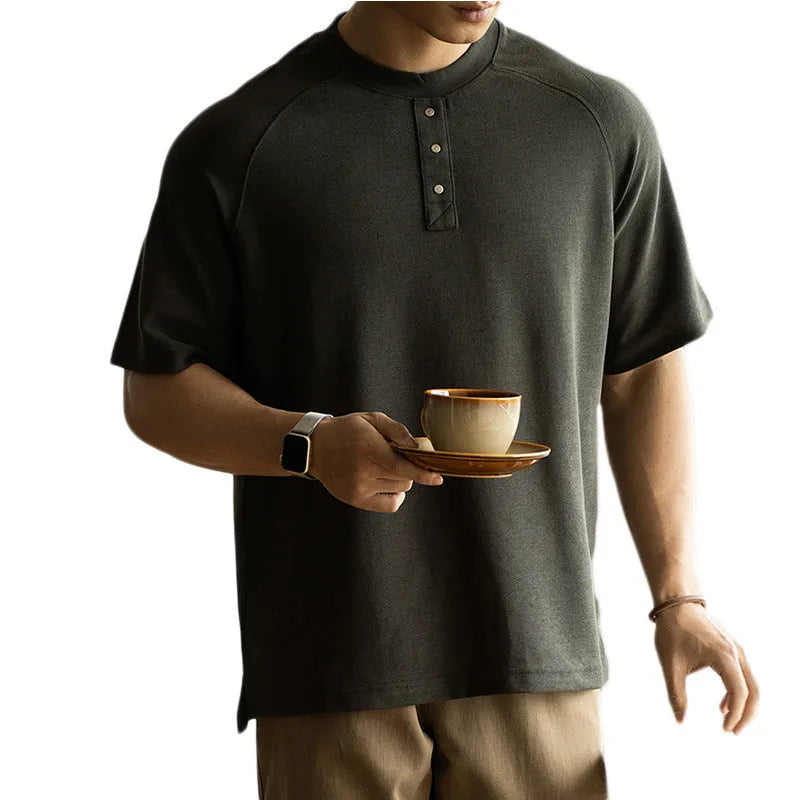 Casual raglan sleeve top in terry texture fabric available in three colours and five sizes