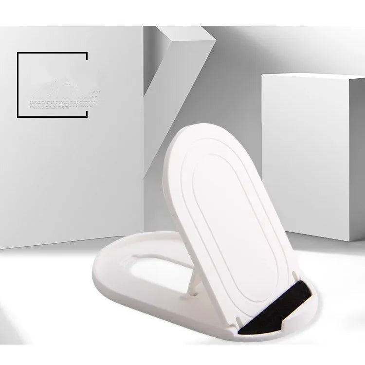 Plastic lazy bracket mobile phone stand shown in one of six available colours: black, blue, grey, pink, white, or yellow.