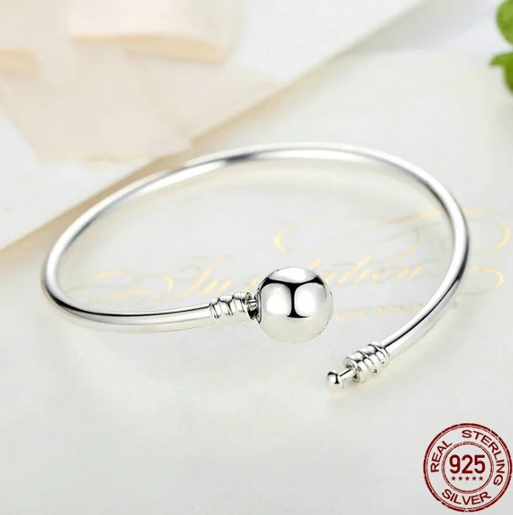 925 sterling silver snake bone DIY beaded bracelet with oxidised finish on white background
