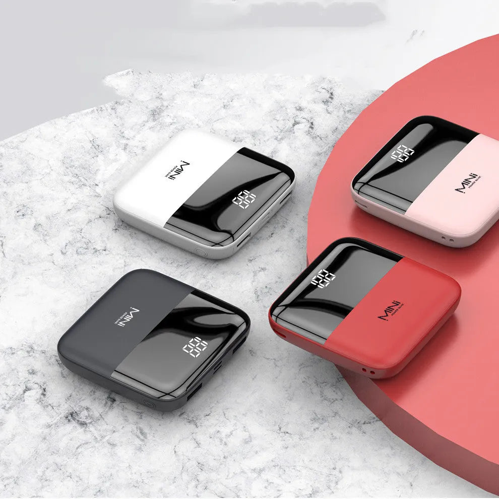 10000mAh Android portable power bank with digital display showing battery percentage