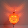 Pumpkin shaped LED lamp with yellow or purple light options for Halloween and autumn decoration