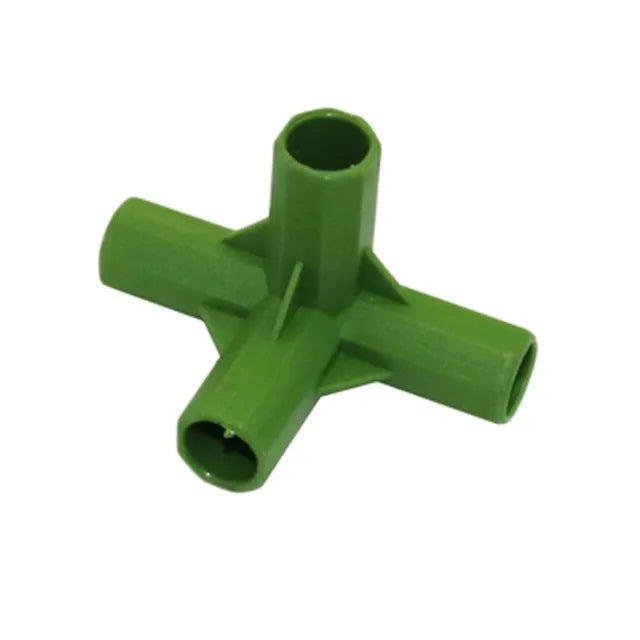 PP plastic 3-way and 4-way garden stake connectors for 11mm poles