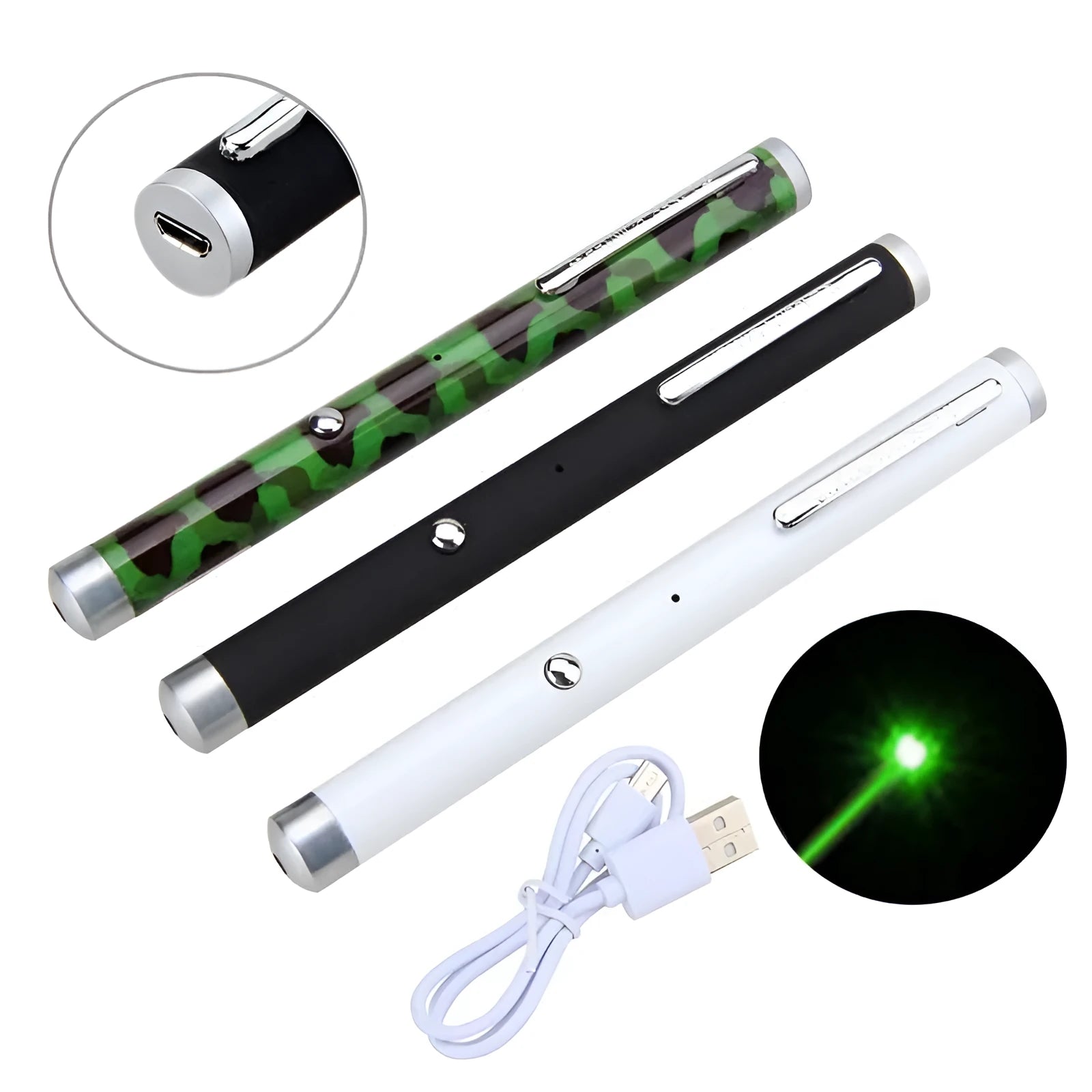 Green laser pointer pen with 5mW output for long-range pointing applications