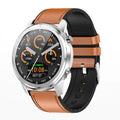 LEMFO LF26 smart bracelet with 1.3-inch screen shown in black and silver colour options.