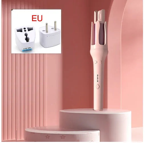 White automatic hair curler with 32mm ceramic barrel on a countertop.