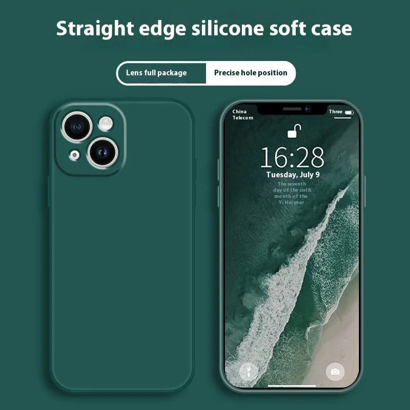 Mobile phone silica gel protective shell in classic black for Apple iPhone, TPU shockproof case
