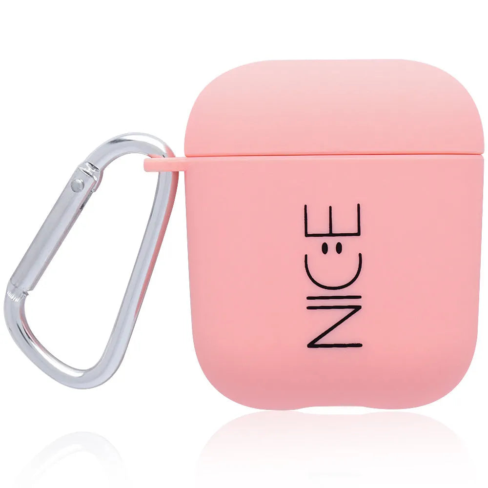 PC back cover for AirPods case with decorative designs including Flower and Smiley face options