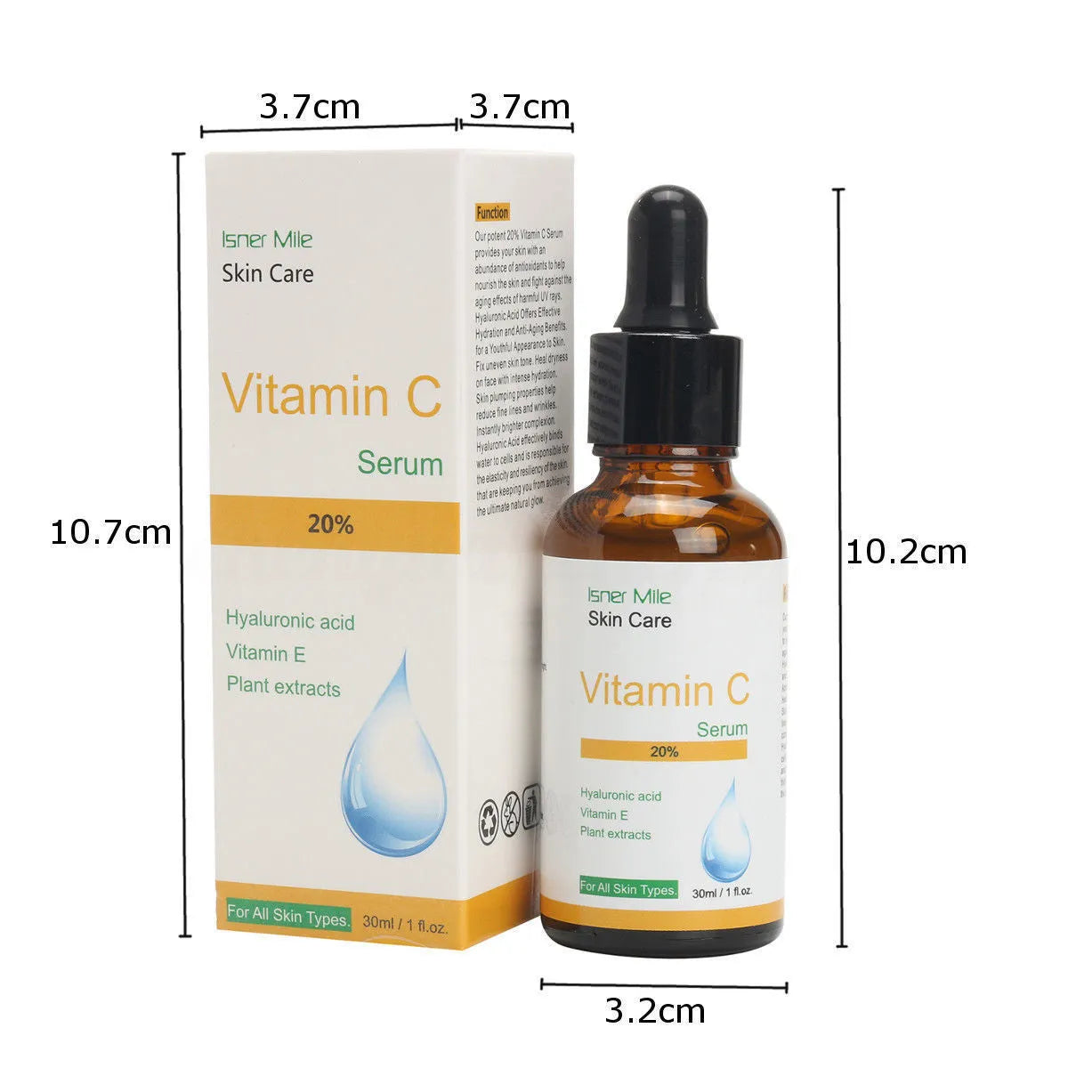 30ml bottle of Vitamin C undiluted brightening and firming skin care essence