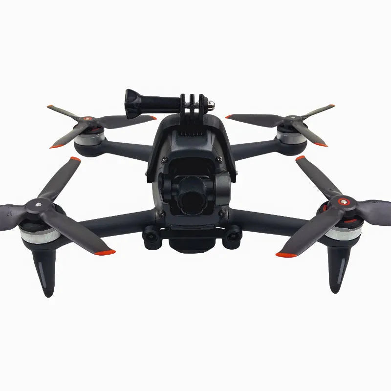 3D printed hard plastic GoPro expansion bracket for FPV drones with sponge protective lining.