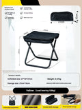 Foldable outdoor camp stool in oxford cloth shown in a khaki colour, folded compactly.