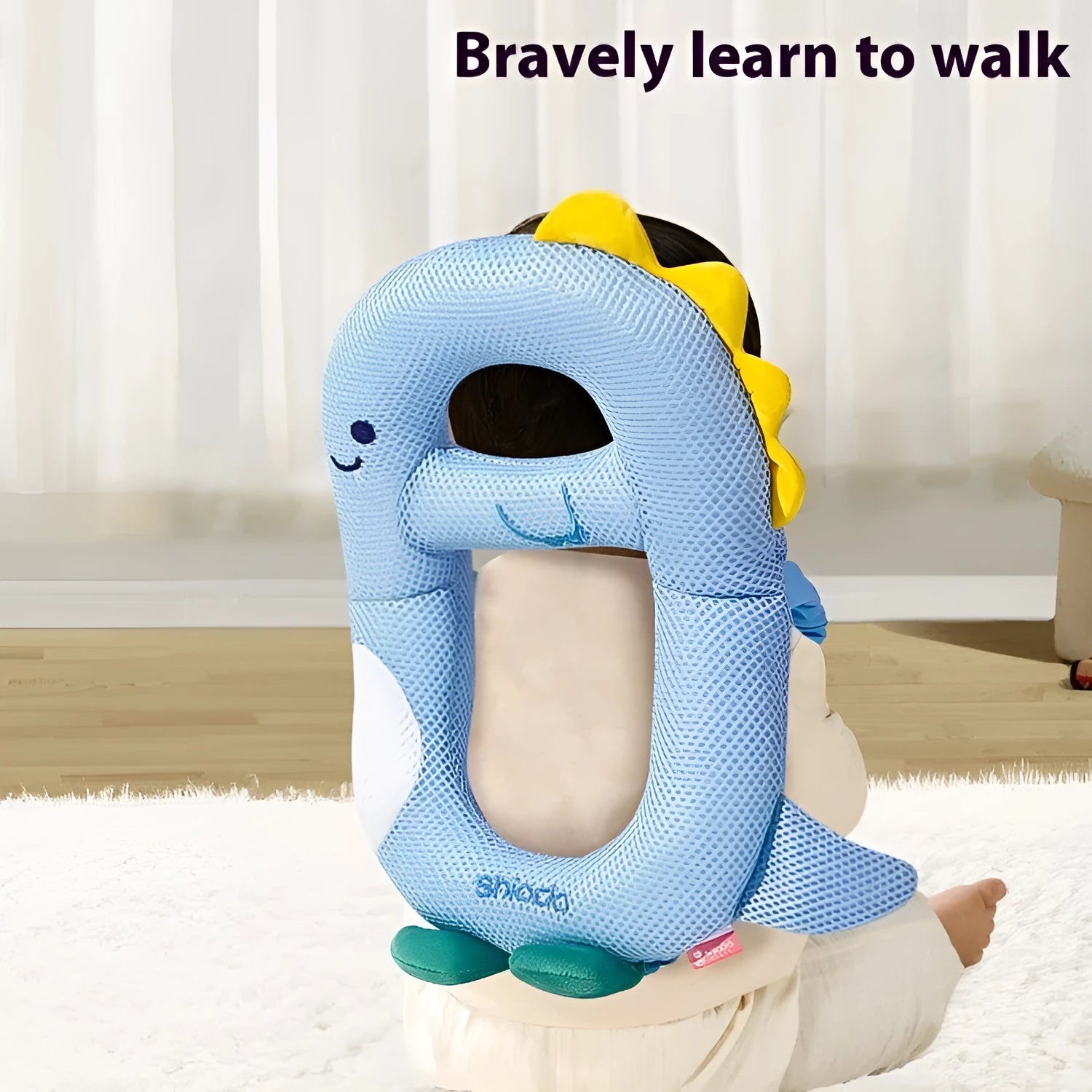 Baby anti-collision pillow with cartoon animal design for toddler fall protection