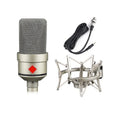 Wired condenser microphone with stand in champagne gold or black gold for vocal recording
