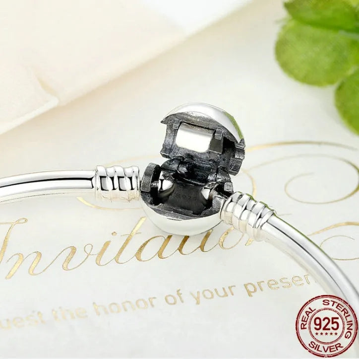 925 sterling silver snake bone DIY beaded bracelet with oxidised finish on white background